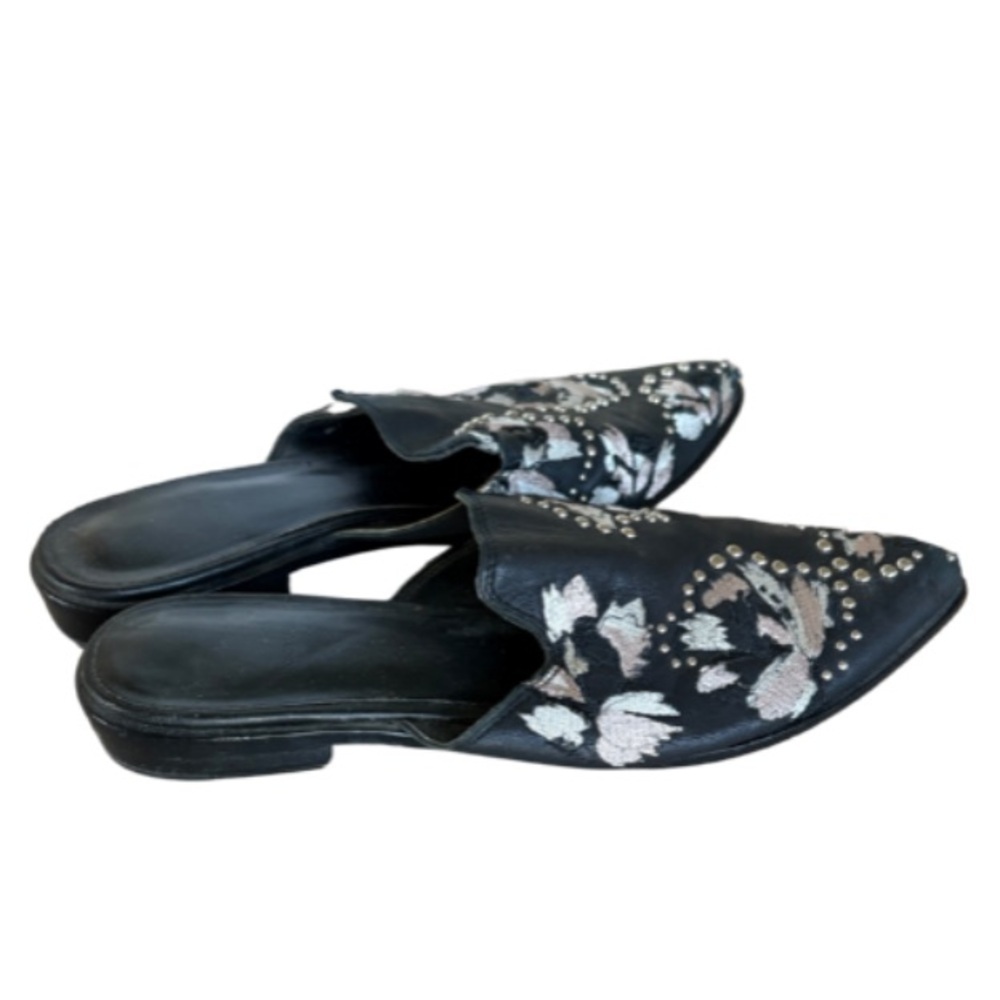 Dolce Vita Embroidered Black Mules - Picture 2 of 2